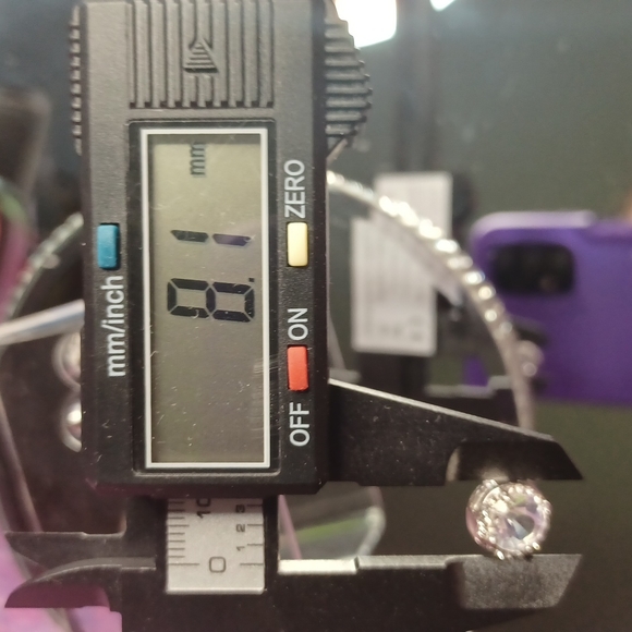 18K White GoldF White Sapphire Halo Earring - Picture 15 of 15